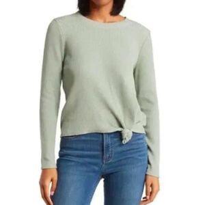 Madewell Elwood Knot Front Sage Green Blouse Top Size 2X
